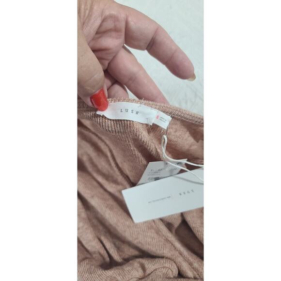 Lush women's wrap long sleeve sweater apricot Size Small office church feminine - Picture 8 of 9